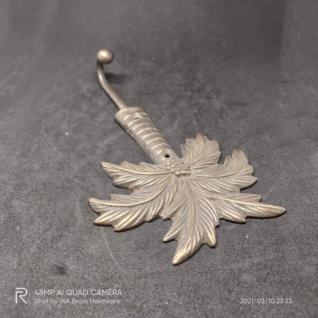 2Pcs COCONUT TREE HOOK Hanger Solid Brass Vintage Hook Hat Coat Strong Wall Mount