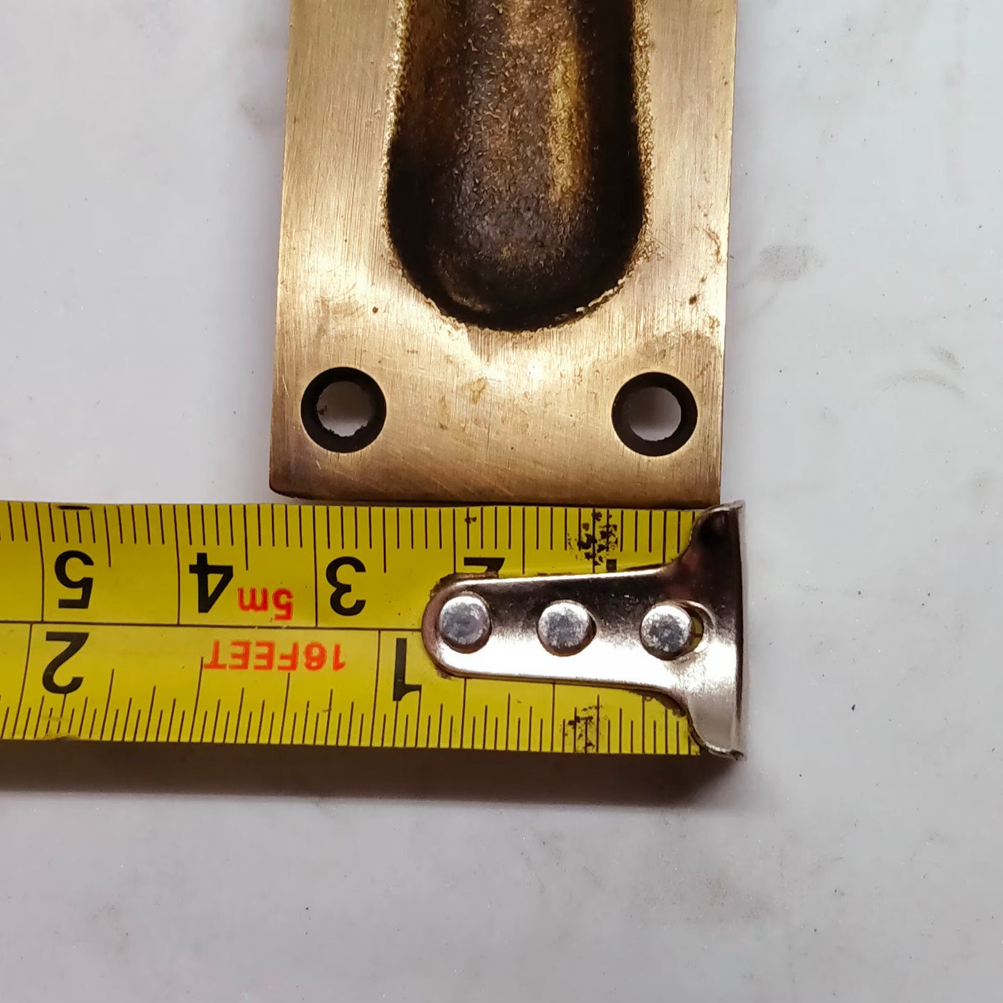 3.8" 4 pcs Solid Brass Baldwin FLUSH Pull Sliding Door Cabinet Brass Knob Handle