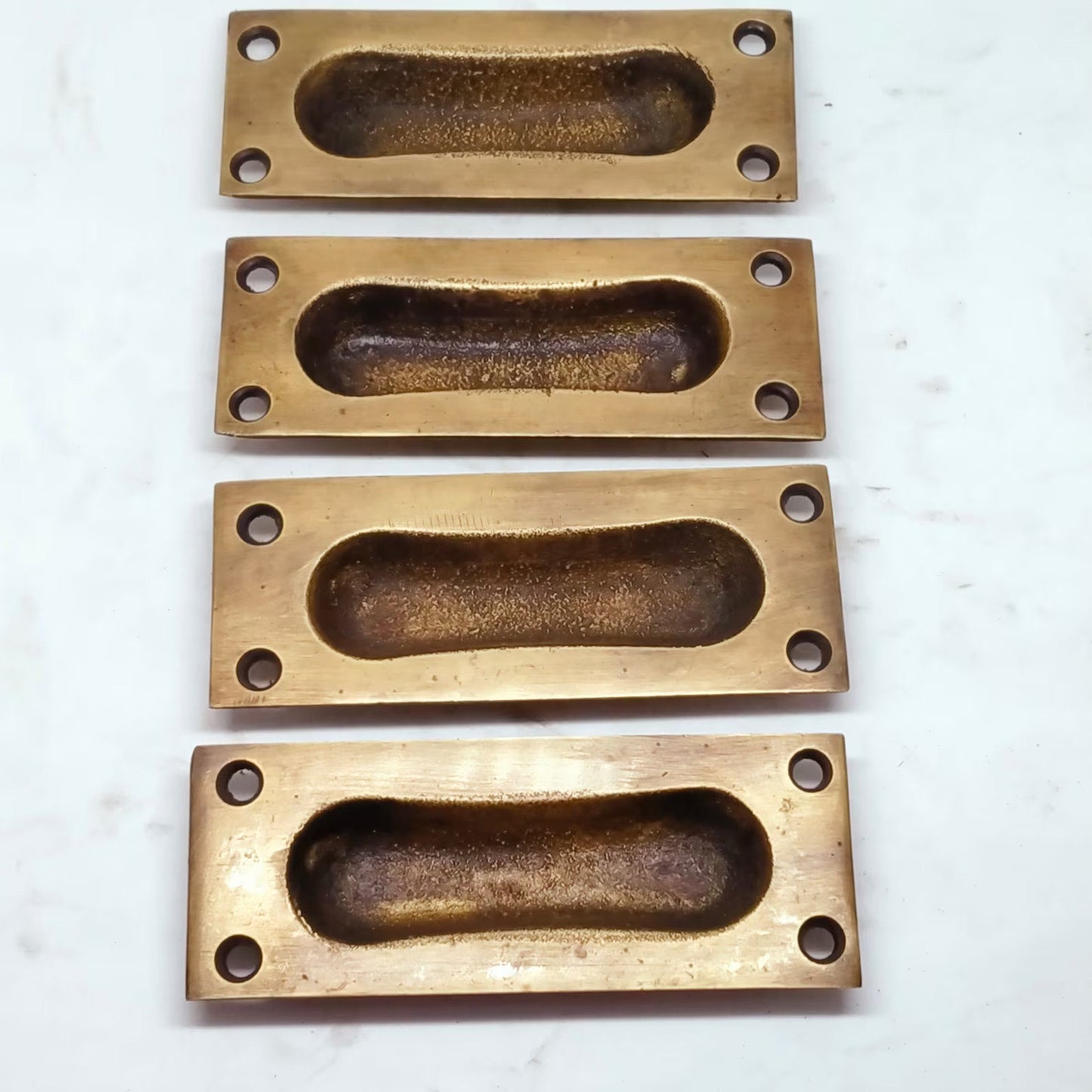 3.8" 4 pcs Solid Brass Baldwin FLUSH Pull Sliding Door Cabinet Brass Knob Handle