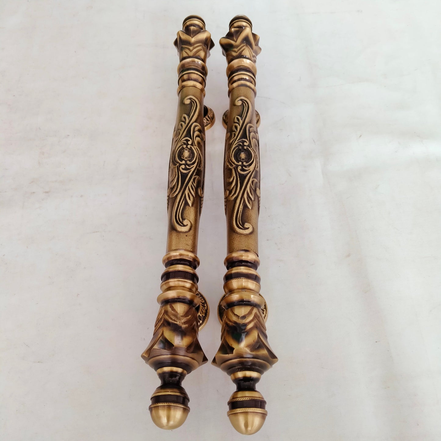 Pair Antique Main Entry Door Pull Handle Carved Pineapple Antique Solid Brass Home Decor | Brass door handle | Brass door pull