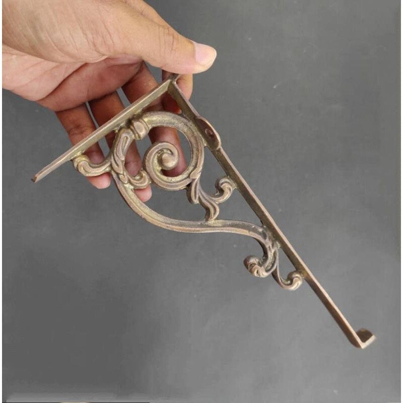 8.50" Lot of 2Pieces ANTIQUE SOLID BRASS Victorian Wall Shelf Bracket