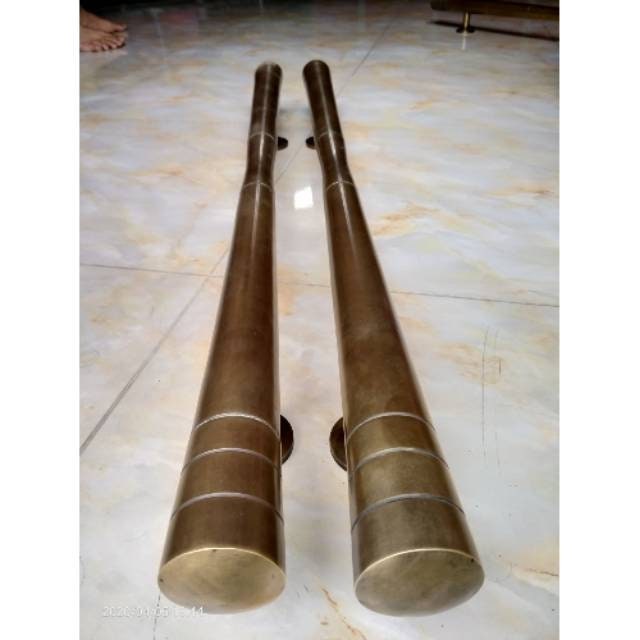 35.43" inches Pair / 2pcs Set Vintage Carved Head Brass Door Handle - Brass Dool Pull - Big Door Pull