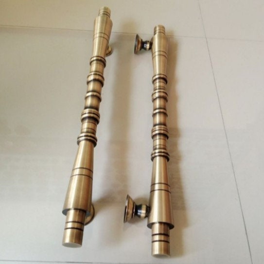 23.62" inches 60cm Pair / 2pcs Set Vintage Bamboo Brass Door Handle - Brass Dool Pull