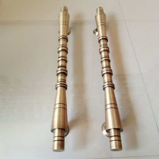 23.62" inches 60cm Pair / 2pcs Set Vintage Bamboo Brass Door Handle - Brass Dool Pull