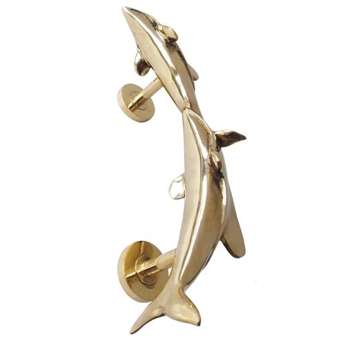 12" 1Pairs Dolphin Main entry Brass Door Handle Pull Handle Bathroom Cabinet Grab Pulls