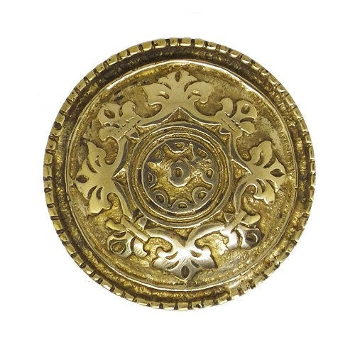 2.4 Inches Lot of 2 pcs Polished Brass Carved Brass Door Knob Antique Brass Door Pull Antique Brass Door Handle