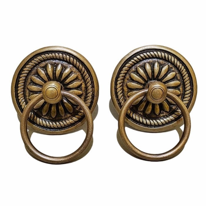 3.93" Inches 2 pcs Vintage Rope Antique Cabinet Door Drawer Round Pull Handle KNOB GBY 014