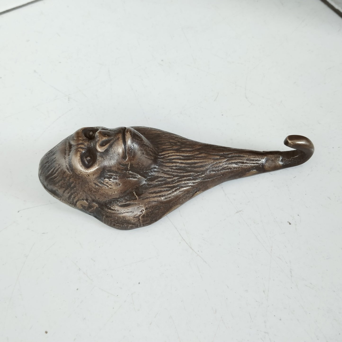 Lot of 2pieces 13cm ANTIQUE Gorilla / King Kong Head hook Hanger Solid Brass Vintage Hook Hat Coat Strong Wall Mount