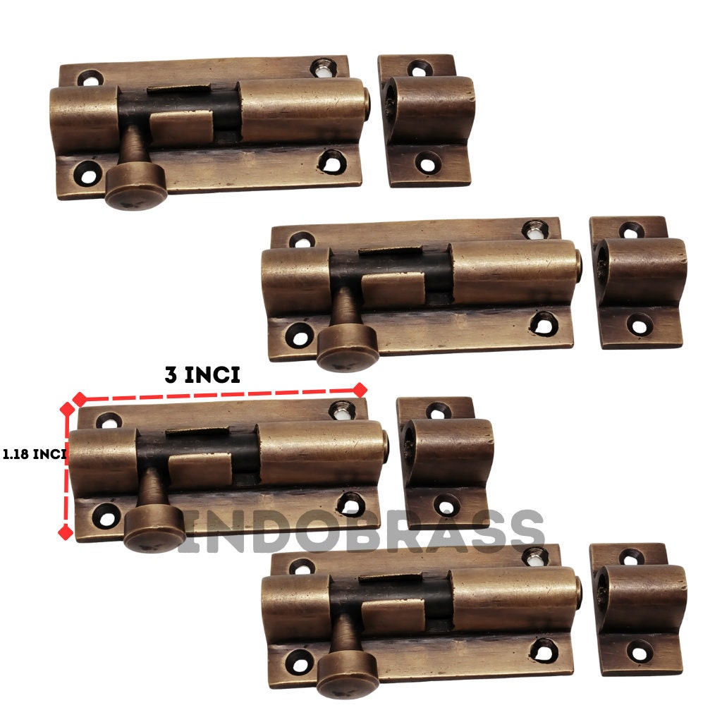 3 Inches Lot 4 Pieces Vintage Antique Solid Brass Gate Door Latch Slot Antique Solid Brass Door Safe Latch