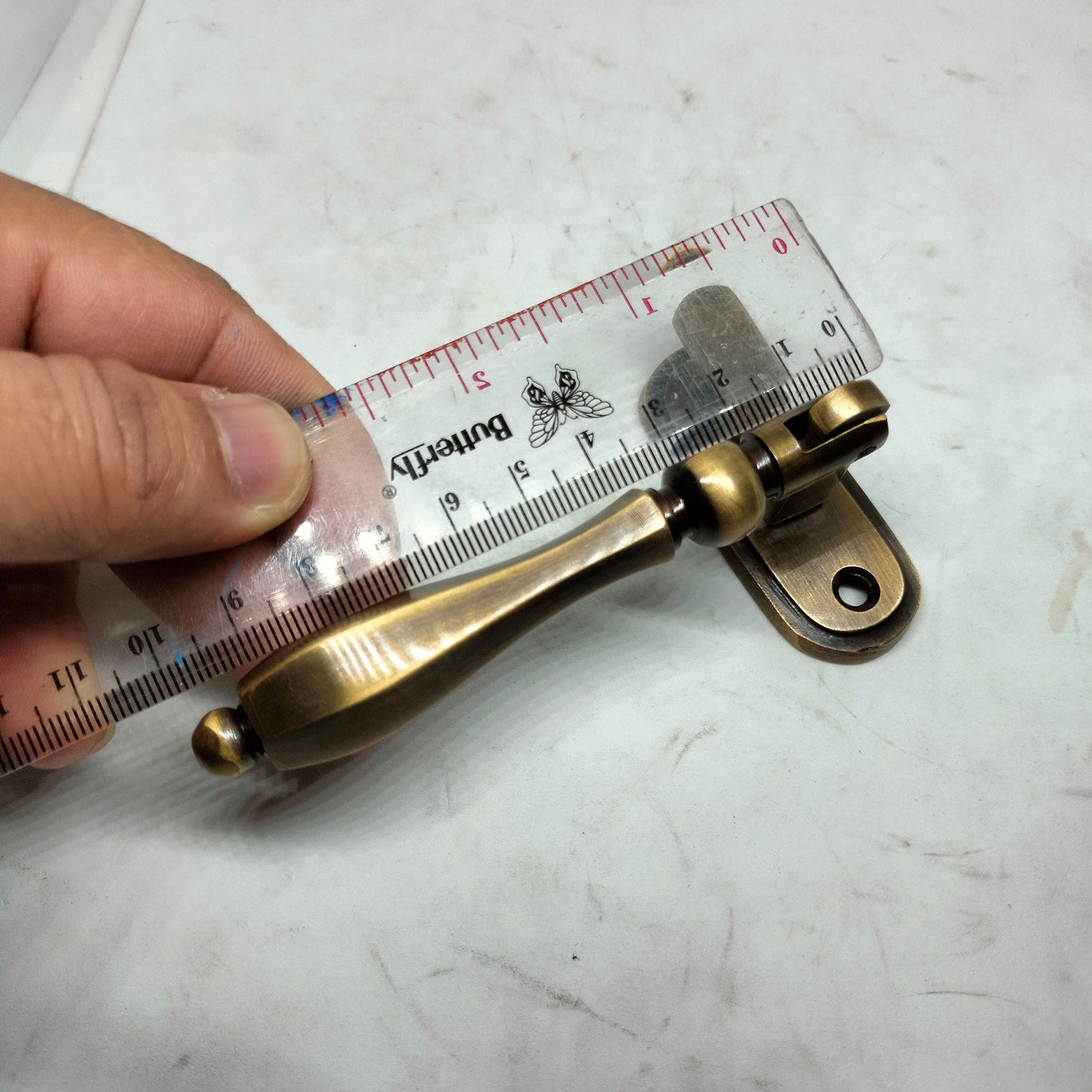 4" inches 2 set starfruit Vintage Retro Brass Latch TEAR DROP Cudgel Swing Lock Antique SOLID Brass Door Latch Lock