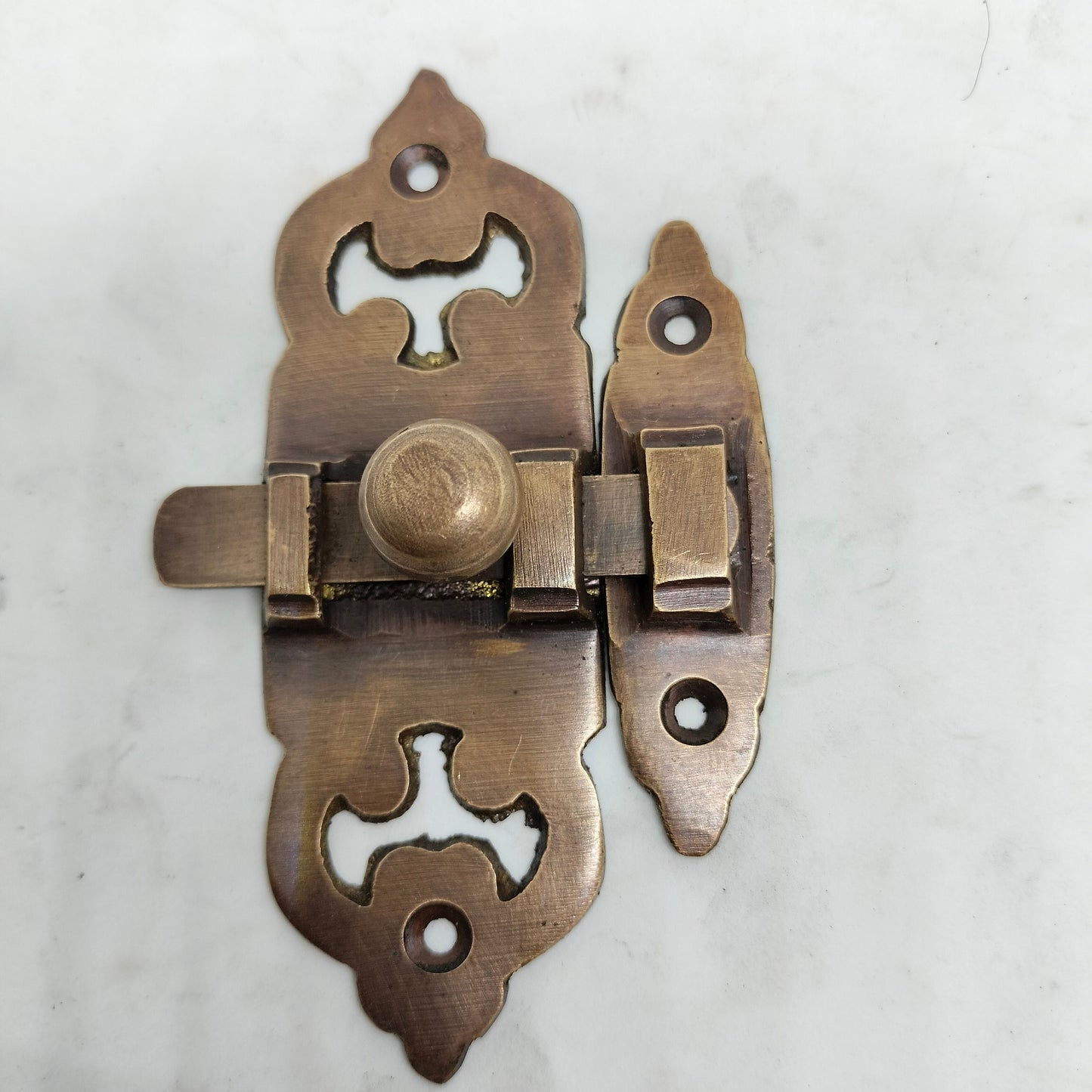 Lot of 6 pcs Solid Brass Classic LATCH Lock Slot Dark Brown Finish Brass Fast Lock Door