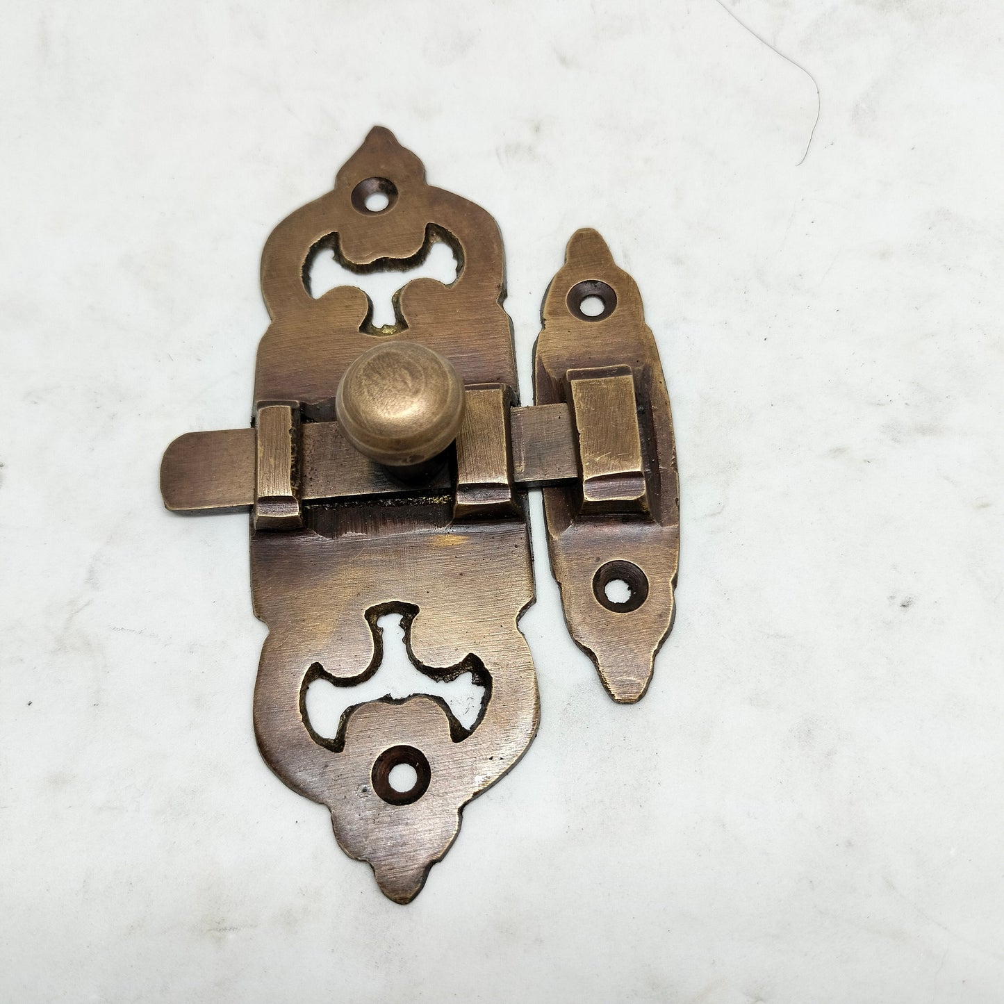 Lot of 6 pcs Solid Brass Classic LATCH Lock Slot Dark Brown Finish Brass Fast Lock Door