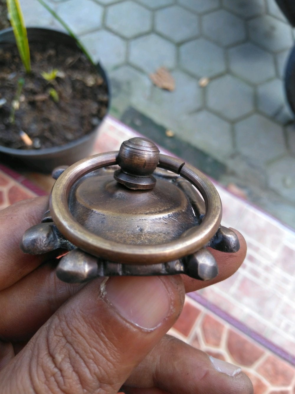 Lot of 2 pcs Vintage Square Brass Antique Cabinet Handle Knob pulls Brass door pull GBY 30