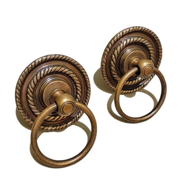 4.72" Inches 2 pcs Vintage Rope Antique Brass door pull GBY 092