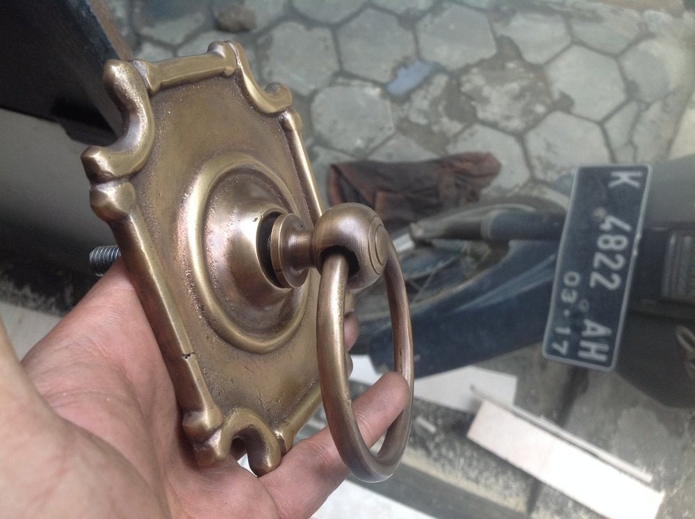 Lot of 2 pcs Vintage Square Brass Antique Cabinet Handle Knob pulls Brass door pull GBY 025
