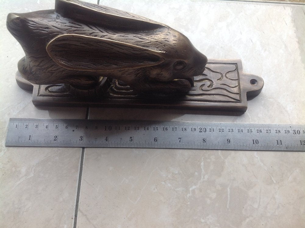 10.62" inches Brass door knocker - Solid Brass Rabbit Brass Door Bell With Express Shiping