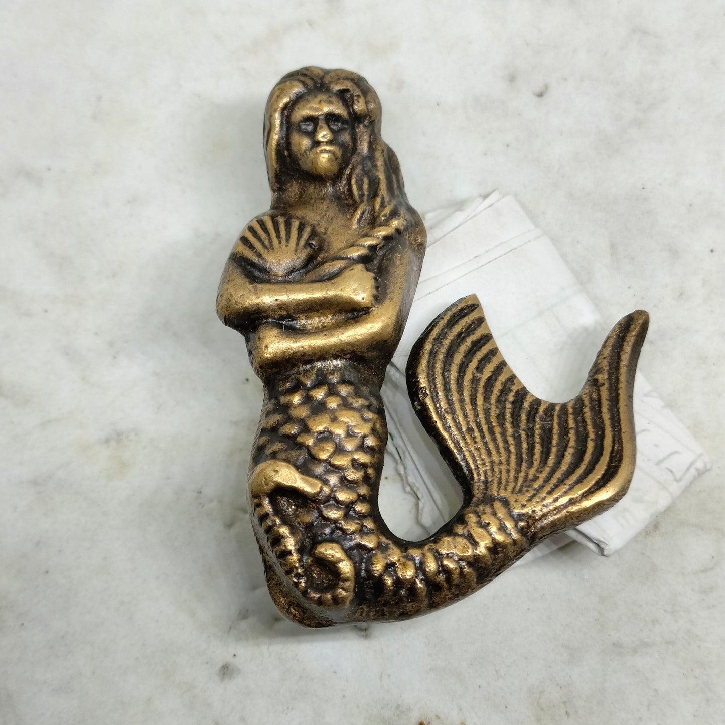 Lot of 4Pieces Solid Brass MERMAID Cabinet handle Solid Brass KNOB antique Drawer Pull