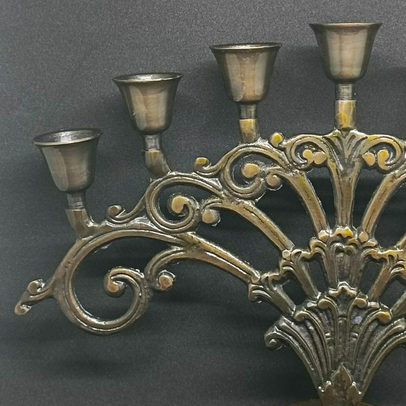 7 Holes Vintage Antique Brass Candle Holder