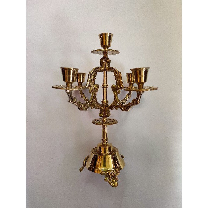 AMAZING 5 Holes Brass Candle Holder