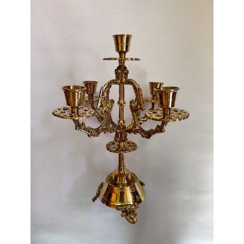AMAZING 5 Holes Brass Candle Holder