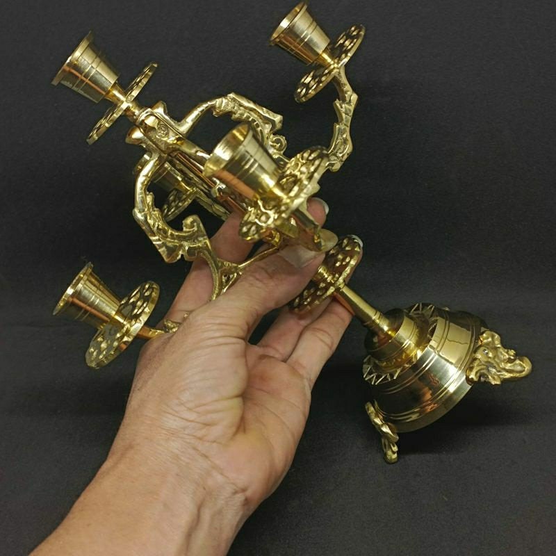 AMAZING 5 Holes Brass Candle Holder