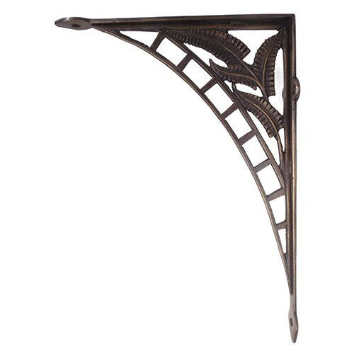 10" ANTIQUE SOLID BRASS Leaf Brass Shelf Bracket