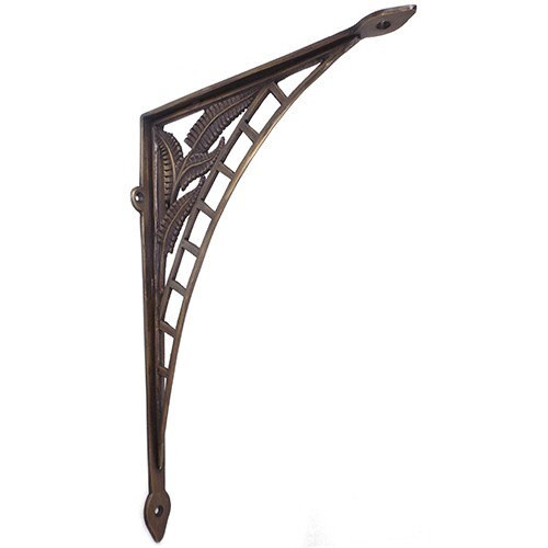10" ANTIQUE SOLID BRASS Leaf Brass Shelf Bracket