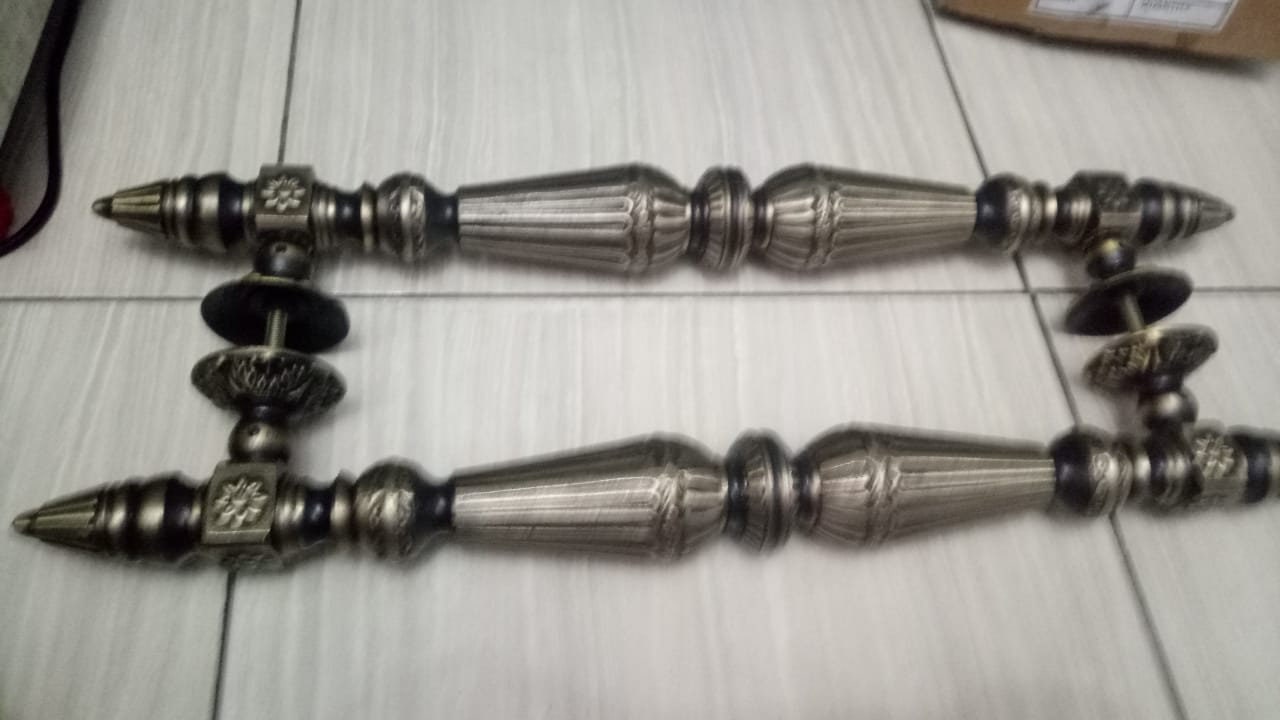 24" inches Pair / 2pcs Set Vintage Tower Brass Door Handle - Brass Dool Pull - Big Door Pull