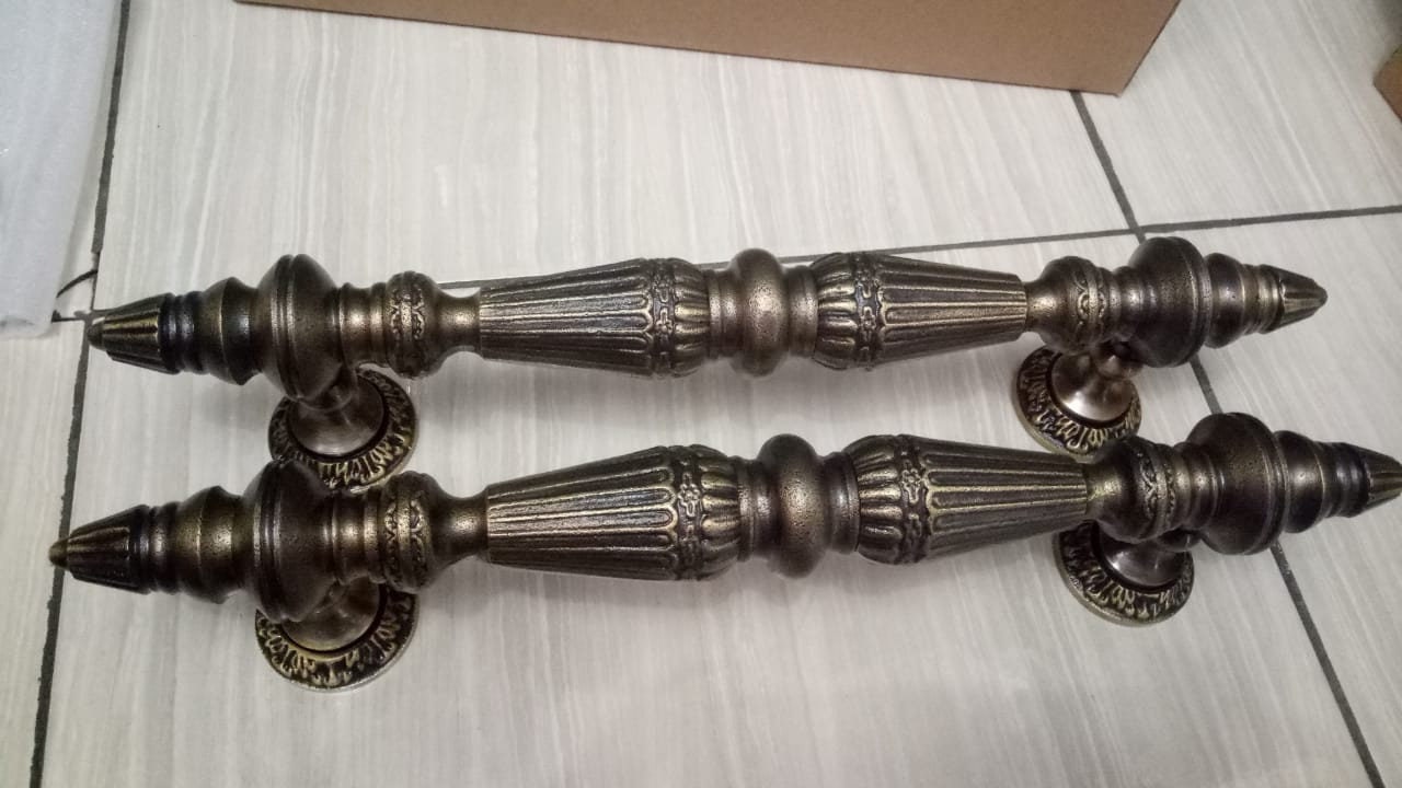 24" inches Pair / 2pcs Set Vintage Tower Brass Door Handle - Brass Dool Pull - Big Door Pull
