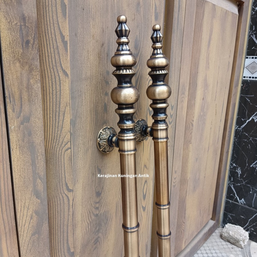 36" Inches Pair Very Long Pair main entry CROWN STYLE door pull handle for front door solid Brass | Brass door pull | brass door handle