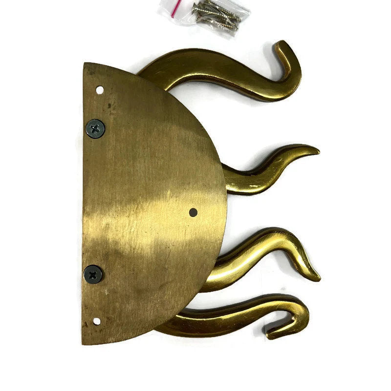 11" inches Pair Set OCTOPUS Solid Brass Main Entry Door Handle Hardware Cabinet Brass Door Handle