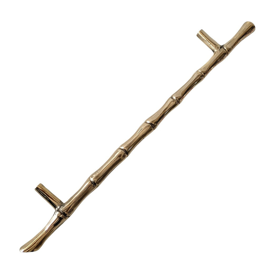 Pair/2Pieces 40cm Main entry Bamboo Motif door pull handle for front door solid Brass | Brass door pull | brass door handle