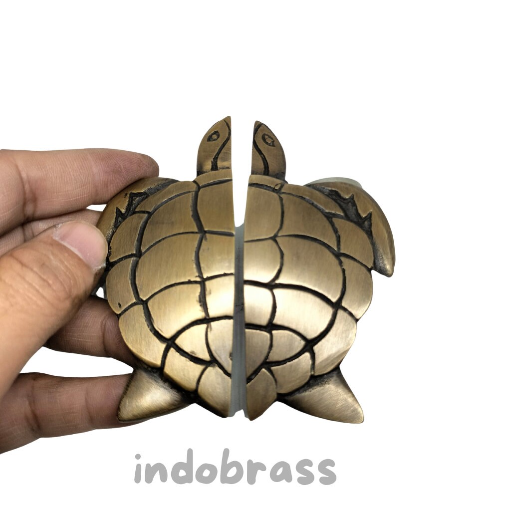 Pair Antique Turtle Brass Kitchen Cabinet Grab pulls Door Handle Turtle Style heavy Solid Brass Box Pulls