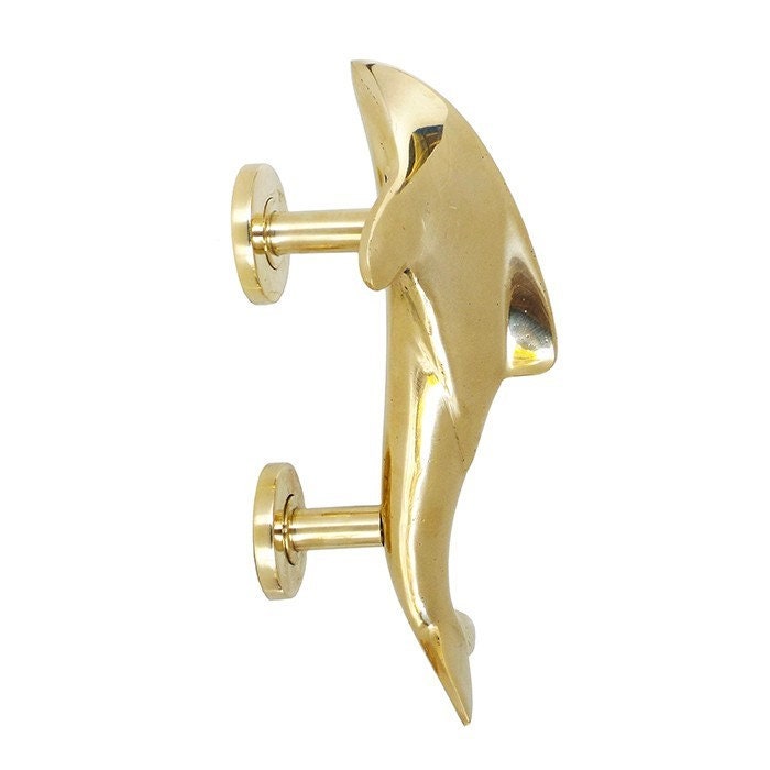 16cm 1Pair Dolphin Polished Solid Main Entry Brass Door handle | Brass door pull
