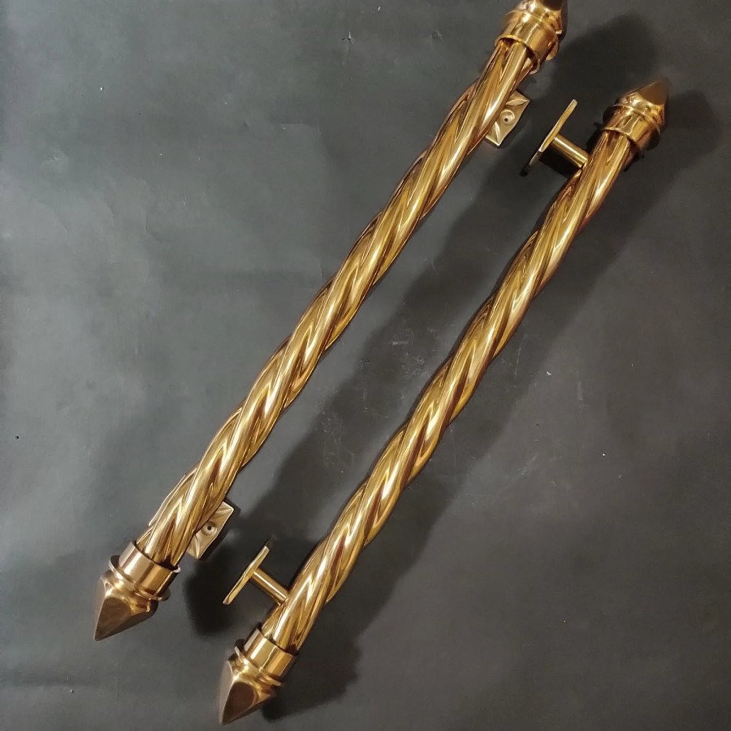 28" inches Pair Vintage Gold Taper Thread pattern Brass Door Handle - Brass Dool Pull - Brass Door Handle With Express Shiping