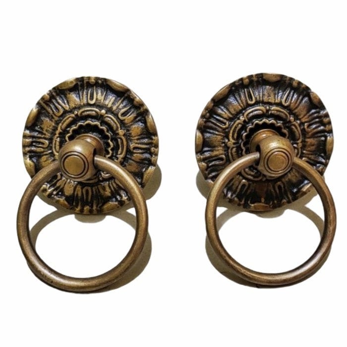 3.54" Inches 2 pcs Vintage Antique Cabinet Door Drawer Round Pull Handle KNOB GBY 016