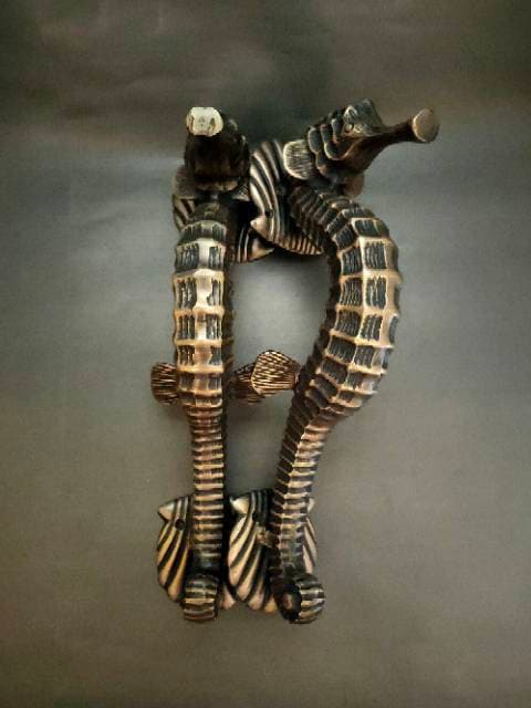 12" Inches Pairs Seahorse Main Entry Brass Door handle, Brass Door Pull With Express Shiping