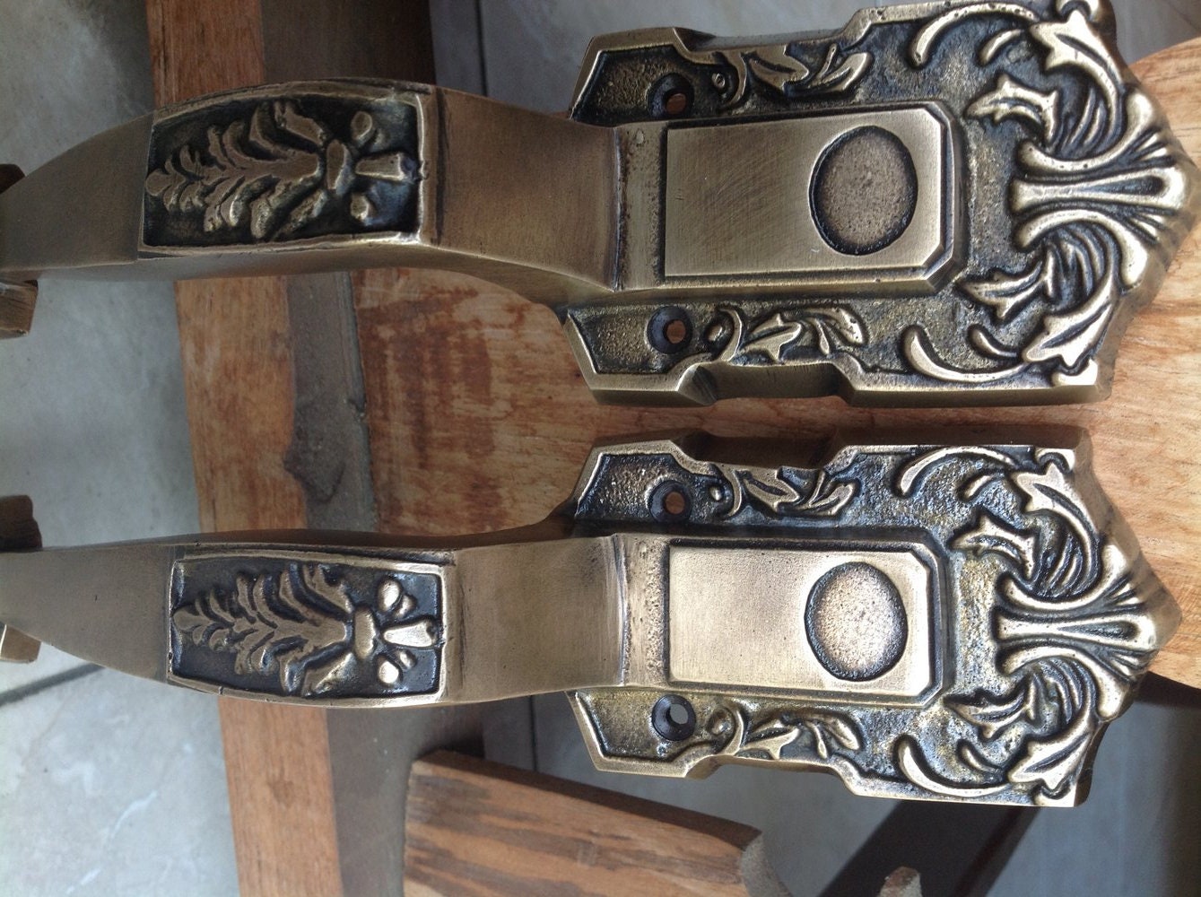 11" Inches Two pieces Garas Main Entry solid brass door handle - cabinet door handle