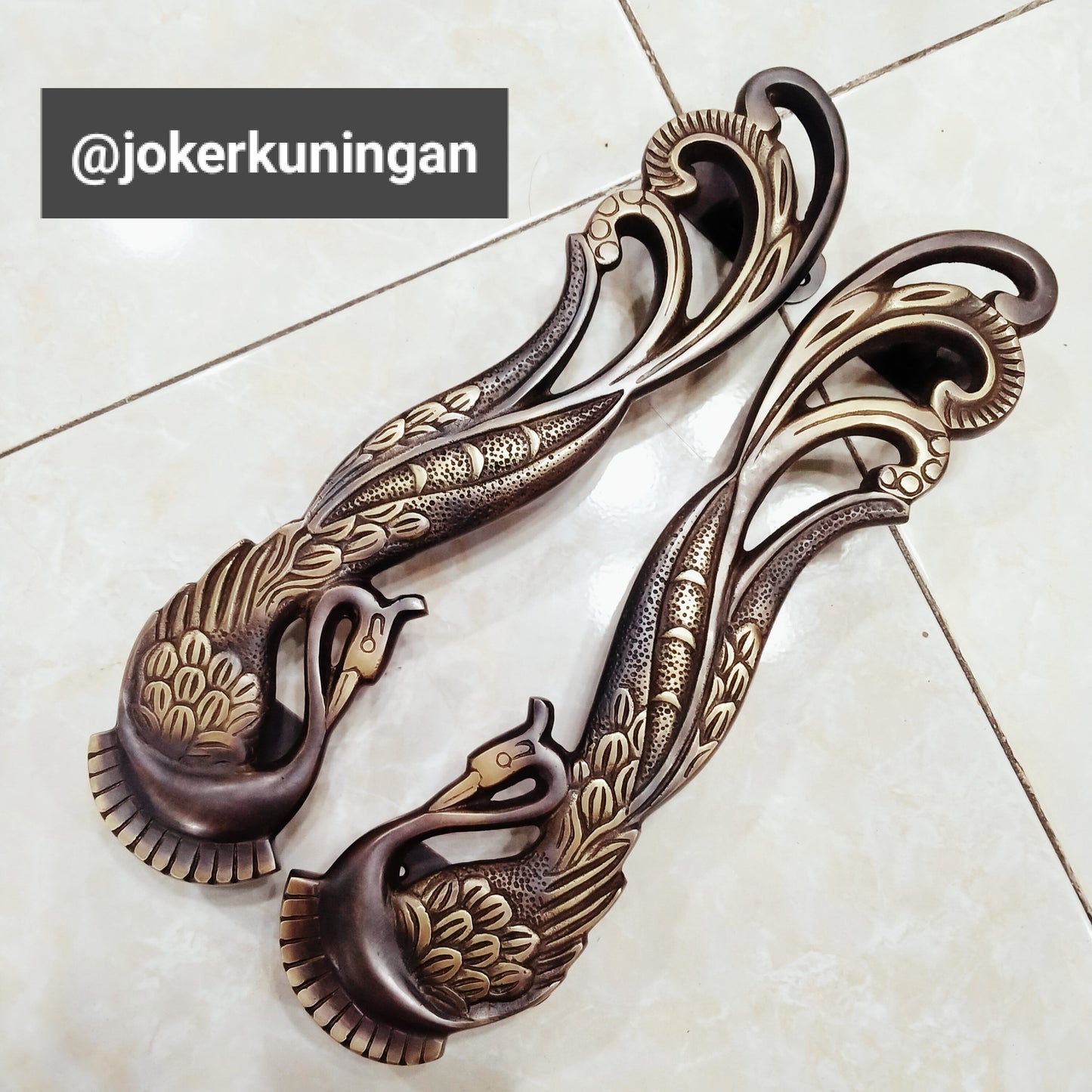 Pair Main Entry Vintage Peachock Solid Brass Door Handle | Vintage Solid Brass door pull with Express Shiping