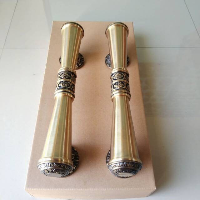 Pair vintage plain godo Main Entry Brass Door Handle | Antique Brass door pull With Express Shiping