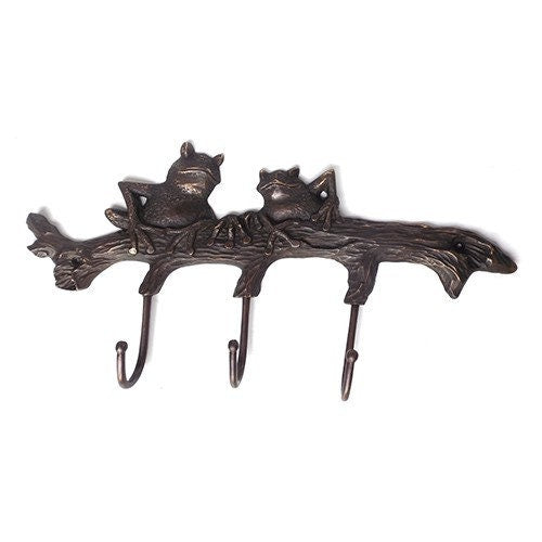 ANTIQUE FROG Motif HOOK Hanger Solid Brass Vintage Hook Hat Coat Strong Wall Mount
