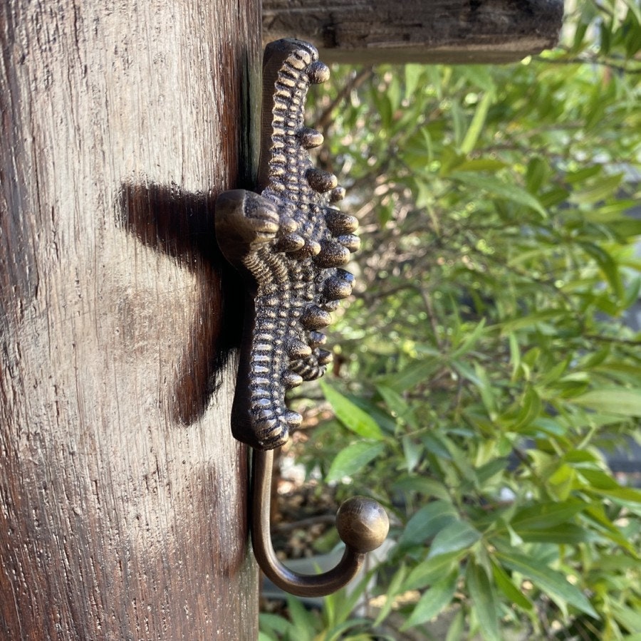 ANTIQUE STARFISH HOOK Hanger Solid Brass Vintage Hook Hat Coat Strong Wall Mount