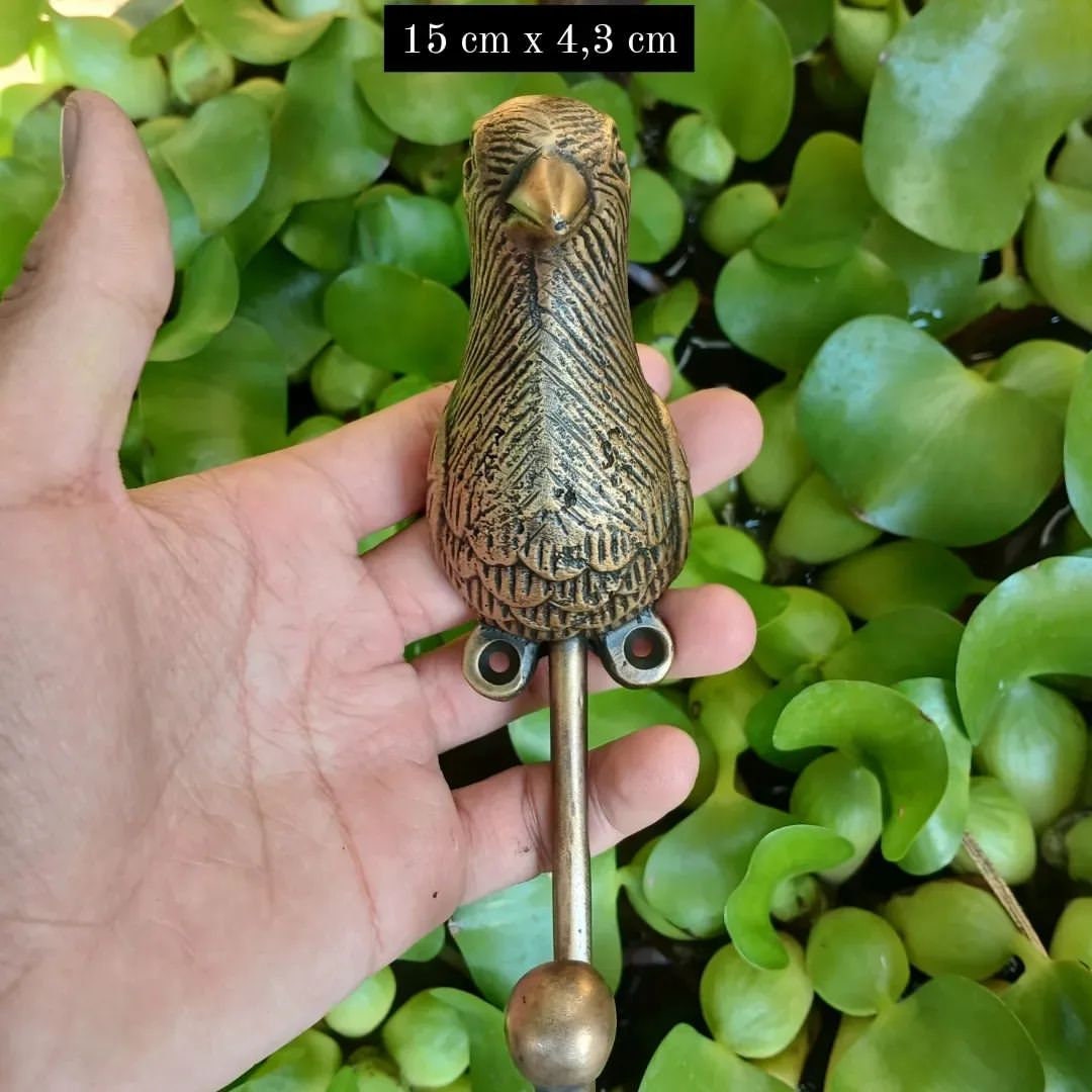 Lot Of 2Pieces ANTIQUE Bird Motif HOOK Hanger Solid Brass Vintage Hook Hat Coat Strong Wall Mount