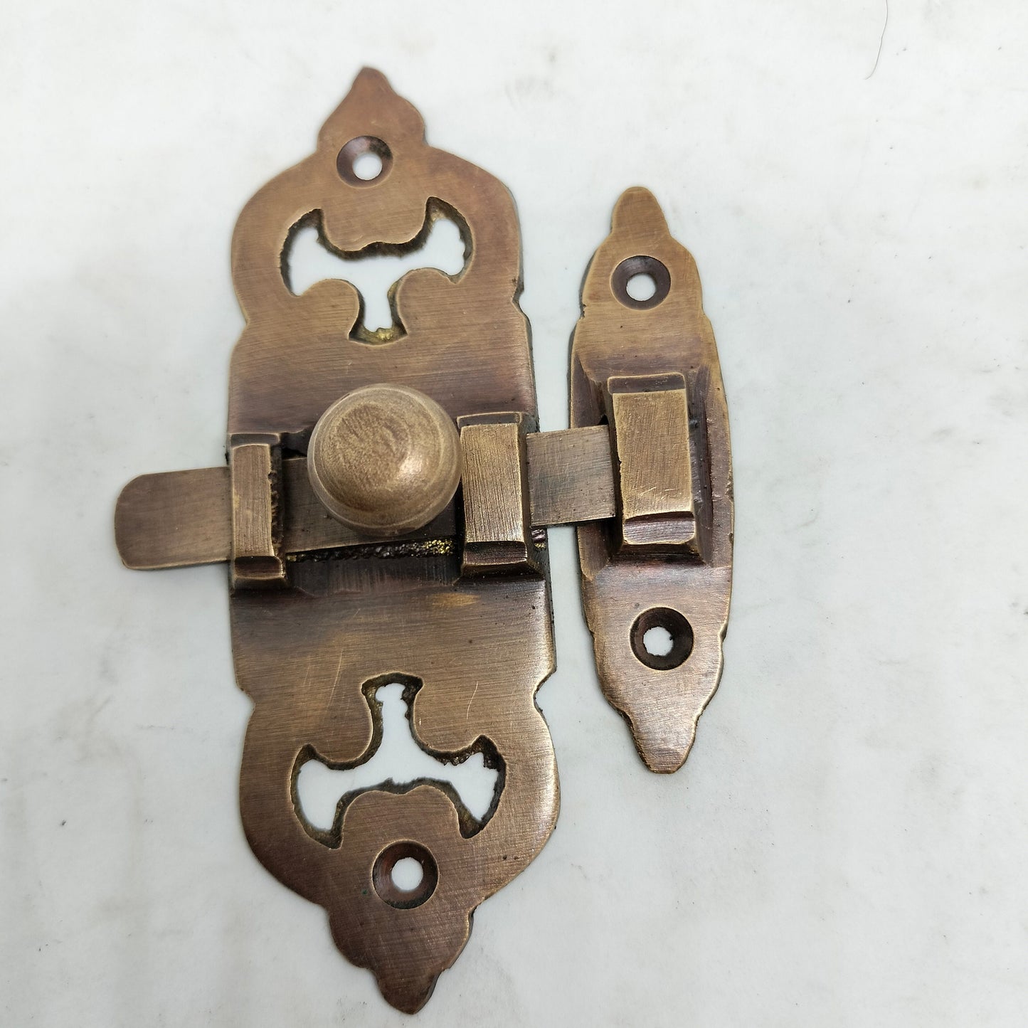 Lot of 6 pcs Solid Brass Classic LATCH Lock Slot Dark Brown Finish Brass Fast Lock Door