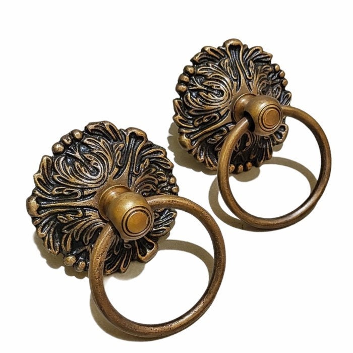 3.34" Inches 2 pcs Vintage Antique Cabinet Door Drawer Round Pull Handle KNOB GBY 019