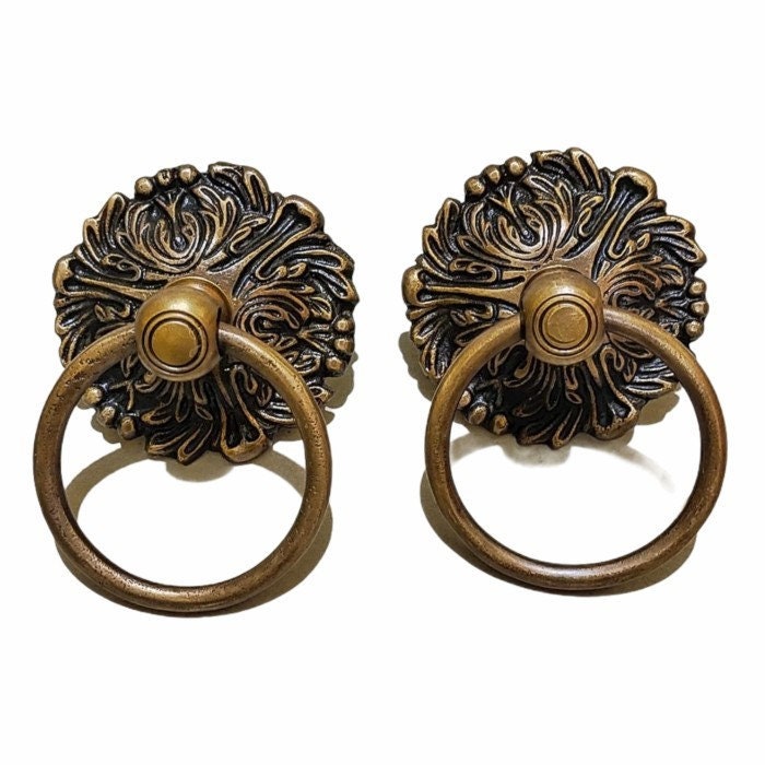 3.34" Inches 2 pcs Vintage Antique Cabinet Door Drawer Round Pull Handle KNOB GBY 019