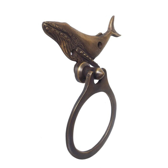 Antique Brass Door Knocker motif Humpback Whale