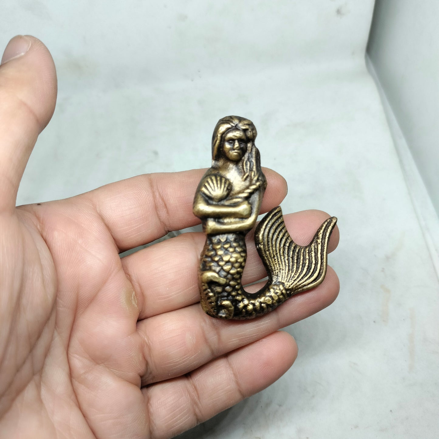 Lot of 4Pieces Solid Brass MERMAID Cabinet handle Solid Brass KNOB antique Drawer Pull