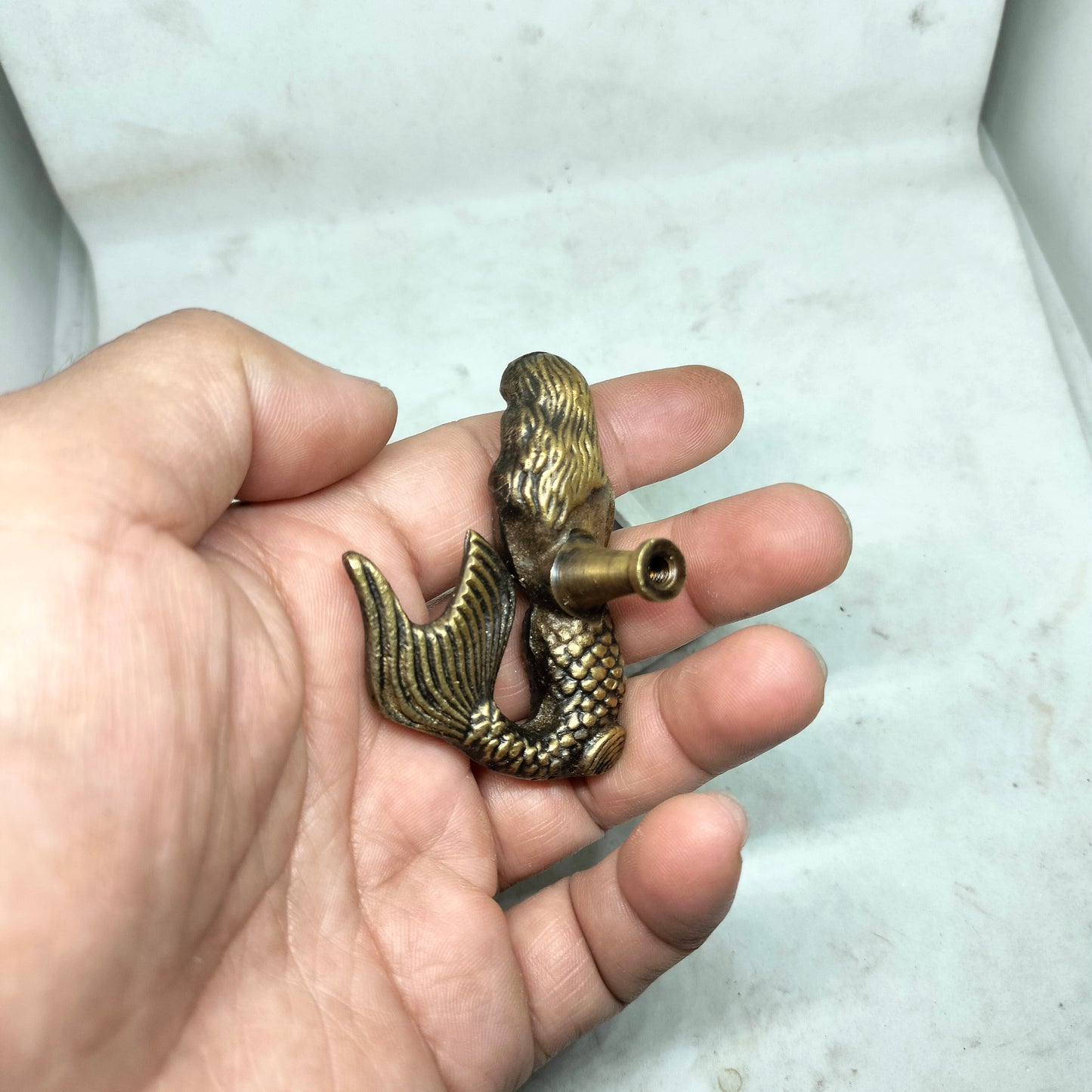 Lot of 4Pieces Solid Brass MERMAID Cabinet handle Solid Brass KNOB antique Drawer Pull