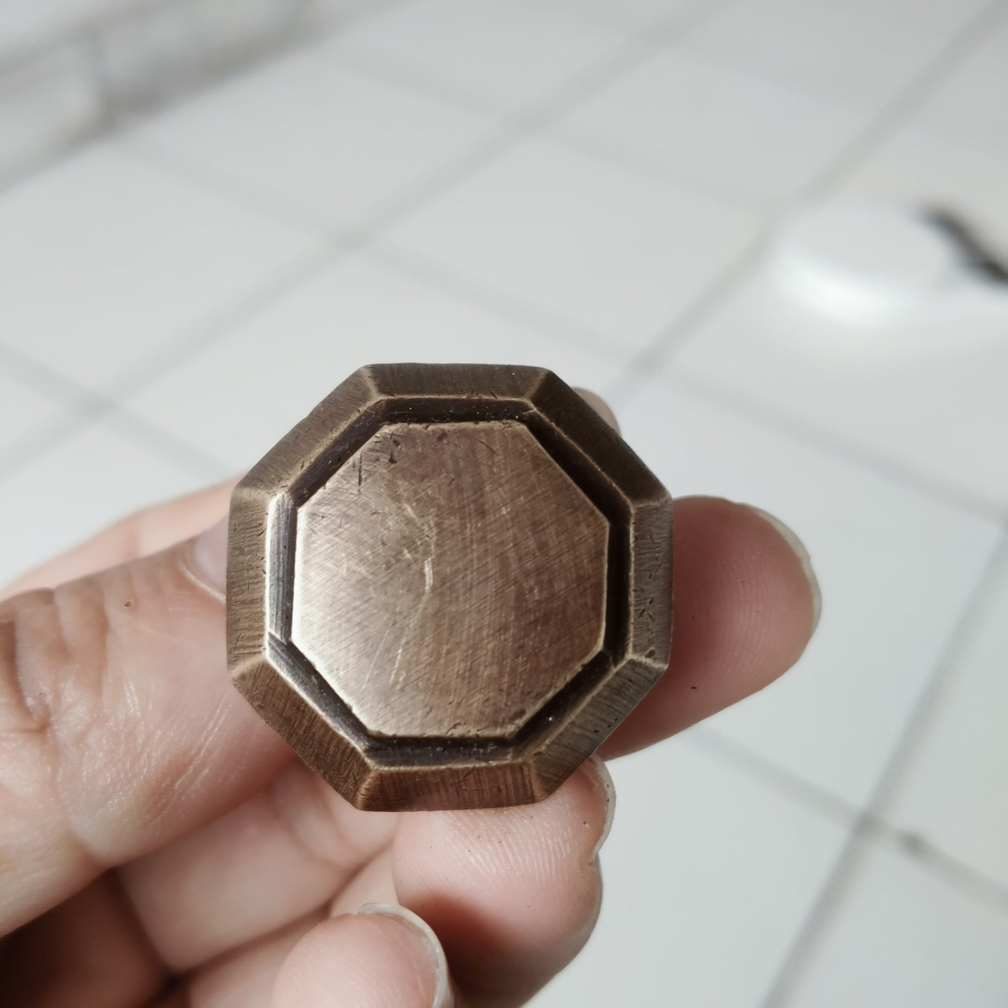 Lot of 6 pieces octagon bras knob | brass cabinet knob | Cabinet Handle, Trunk Handle, Gate Handle, Kitchen Drawer Pull